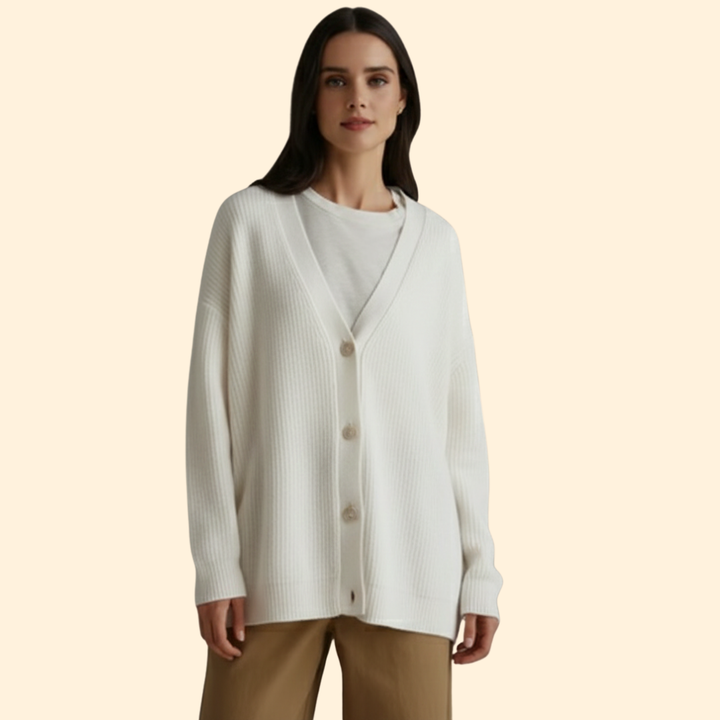 Women’s Ribbed Cardigan with Long Sleeves