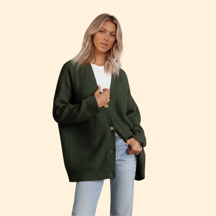 Women’s Ribbed Cardigan with Long Sleeves