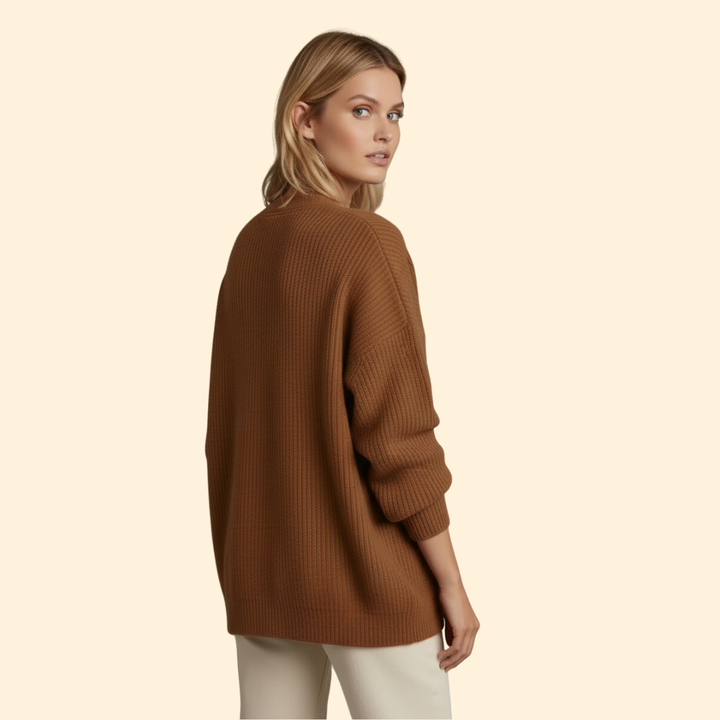 Women’s Ribbed Cardigan with Long Sleeves