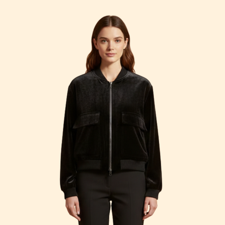 Women’s Bomber Jacket with Snap Buttons