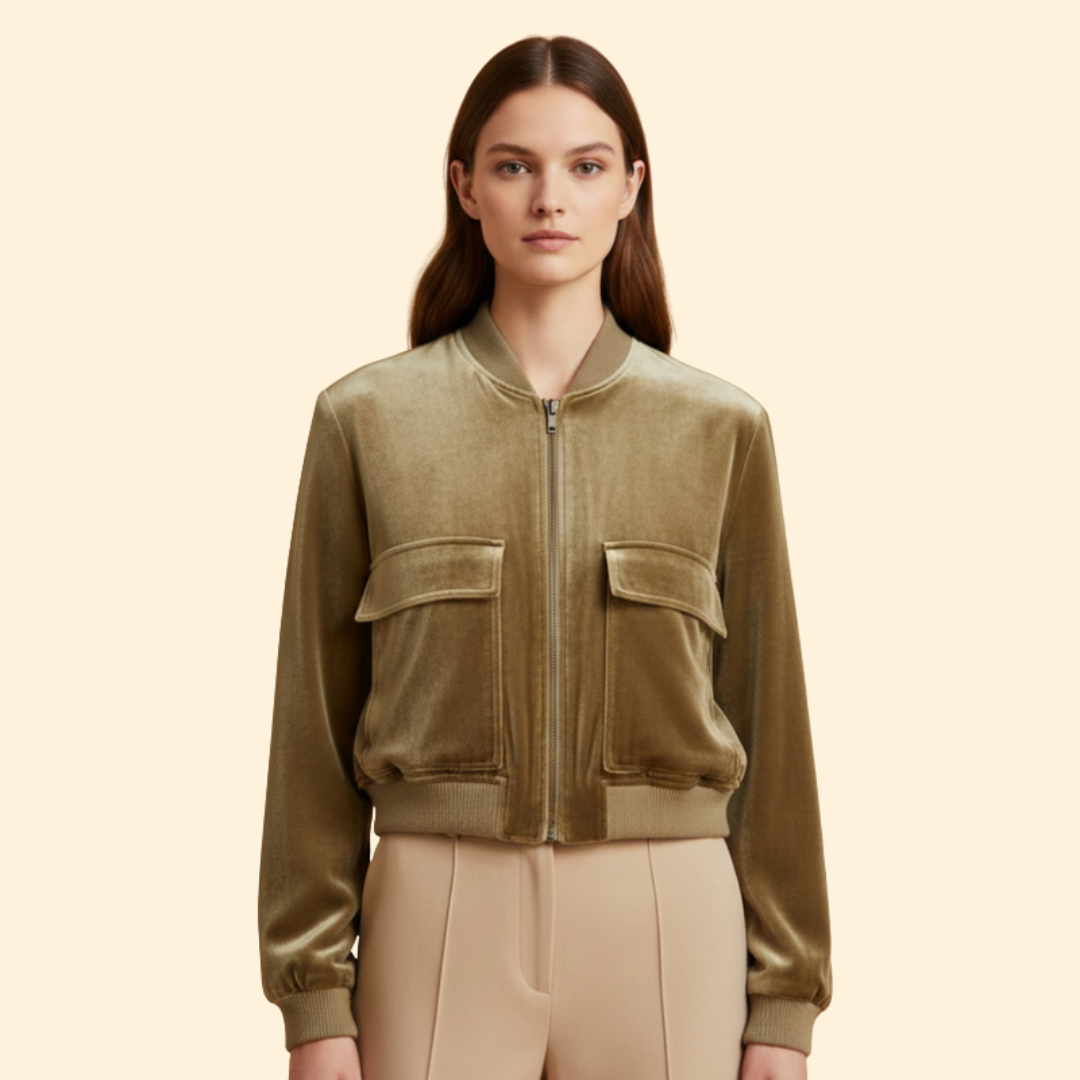 Women’s Bomber Jacket with Snap Buttons