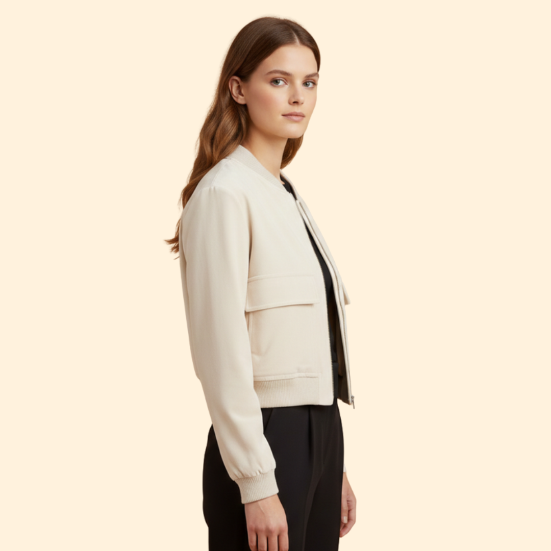 Women’s Bomber Jacket with Snap Buttons