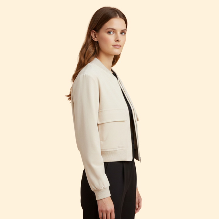 Women’s Bomber Jacket with Snap Buttons