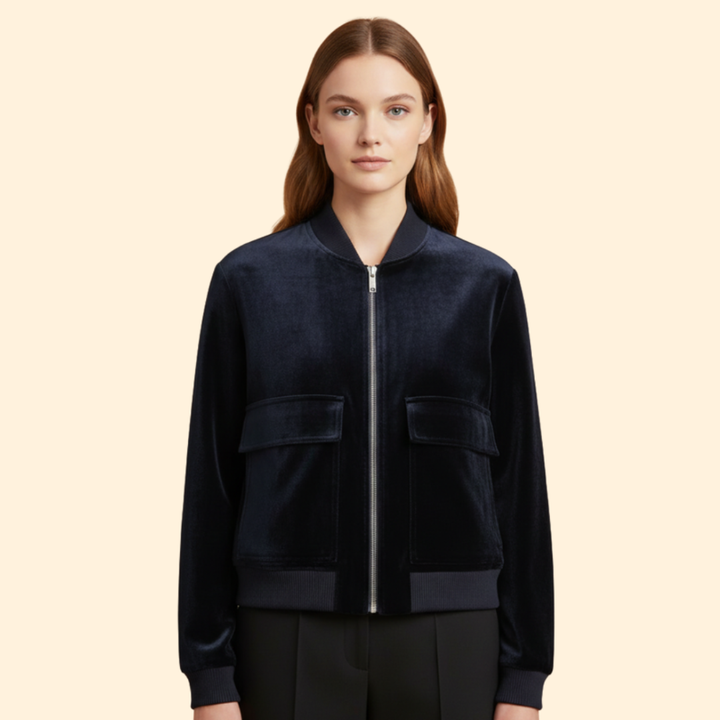 Women’s Bomber Jacket with Snap Buttons