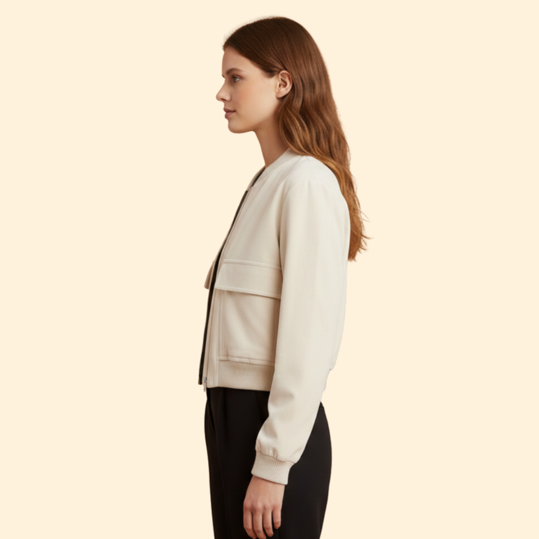 Women’s Bomber Jacket with Snap Buttons