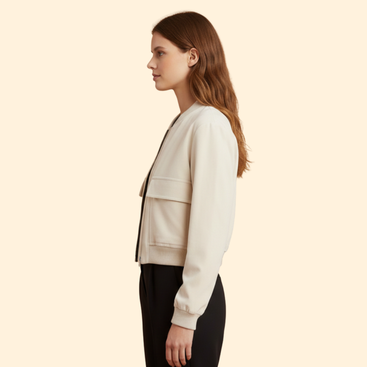 Women’s Bomber Jacket with Snap Buttons