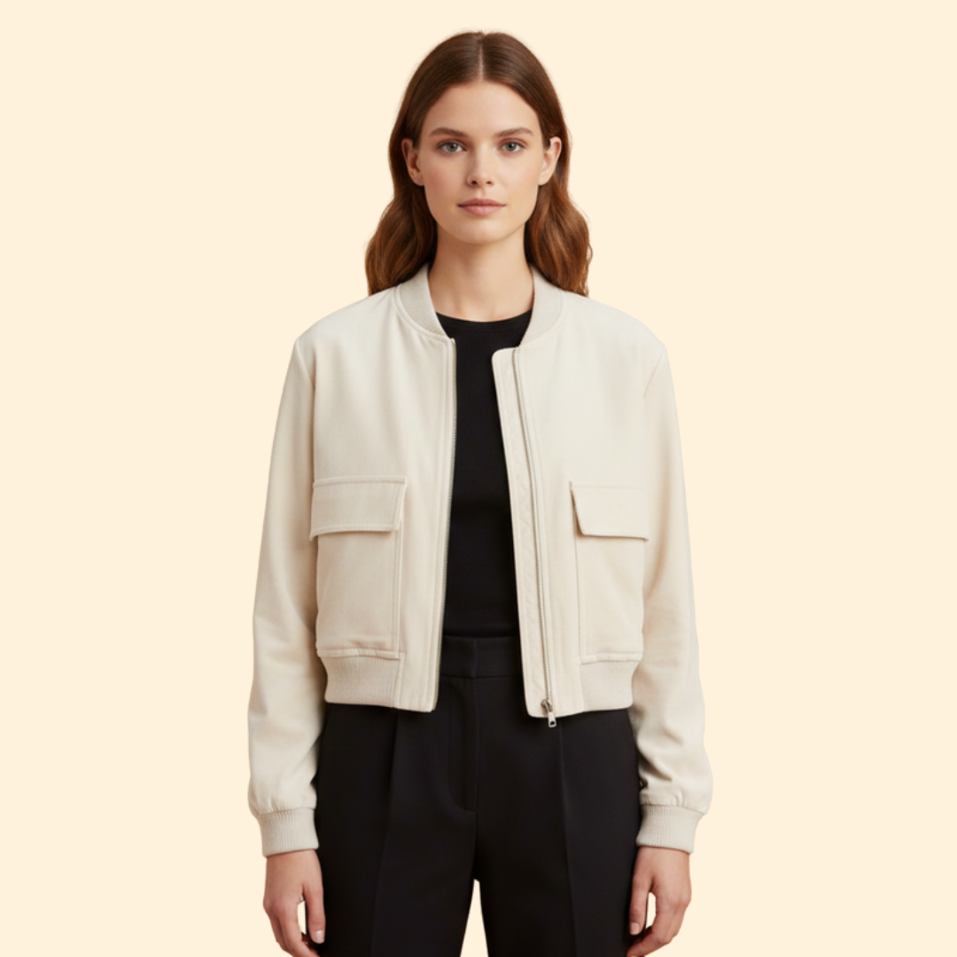 Women’s Bomber Jacket with Snap Buttons