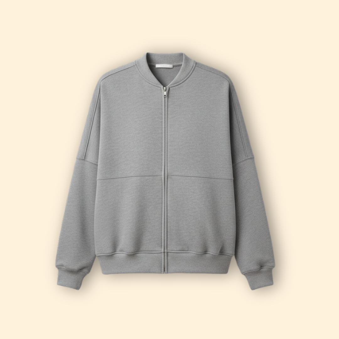 Women’s Bomber Jacket with Front Zipper
