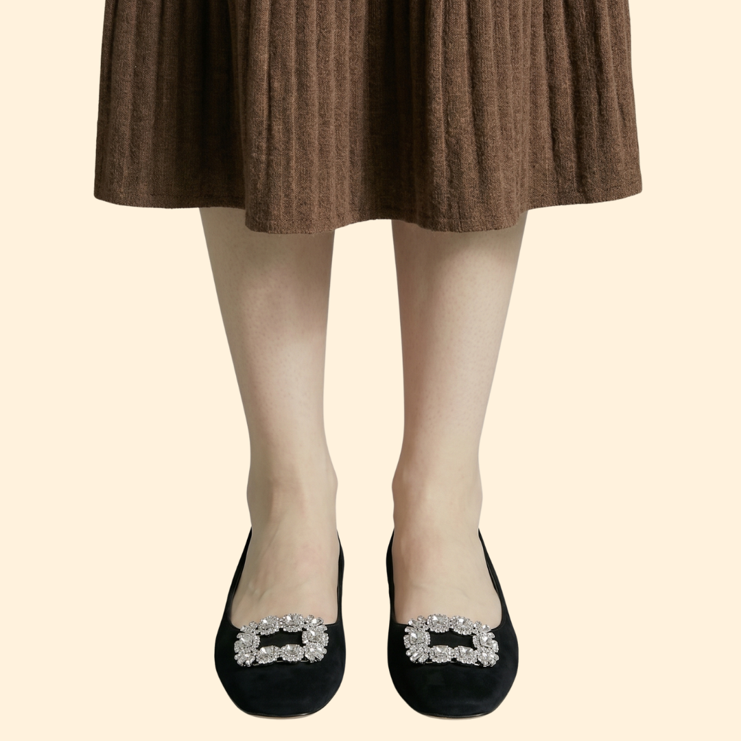 Women's Suede Heels with Buckle