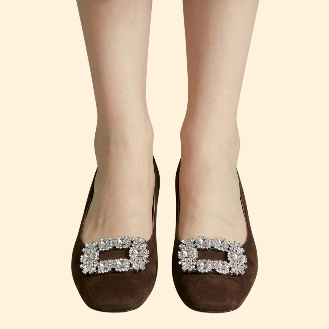 Women's Suede Heels with Buckle