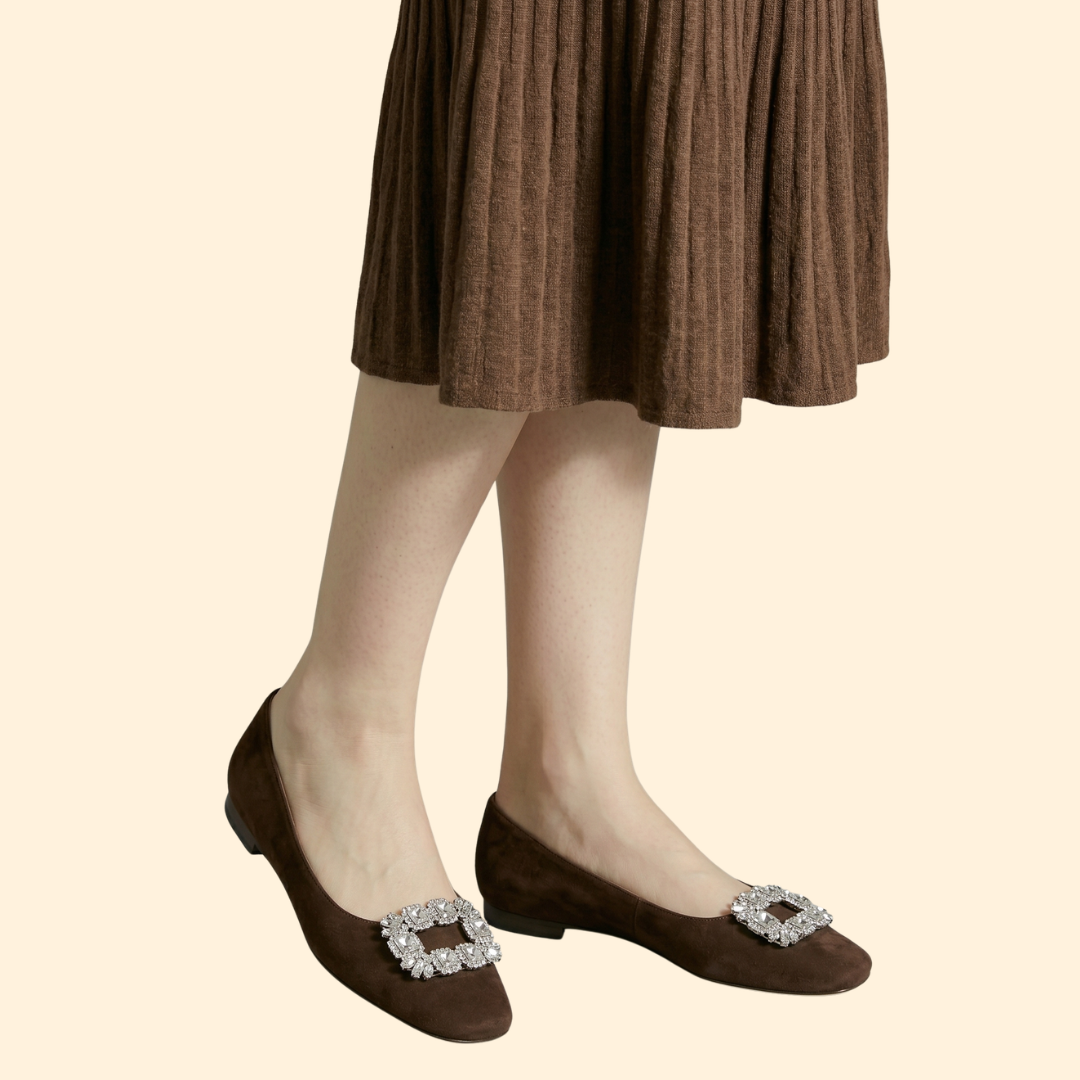 Women's Suede Heels with Buckle