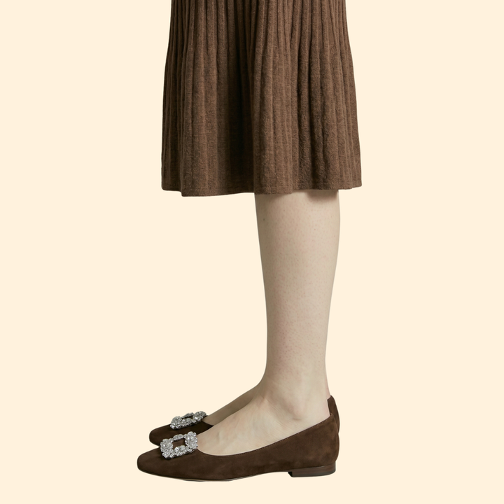 Women's Suede Heels with Buckle