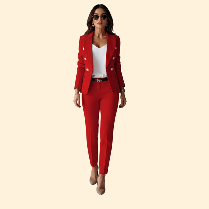 Women’s Suit Set with Double Breasted Blazer