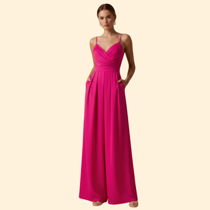 Women's Summer Jumpsuit Pleated Detail