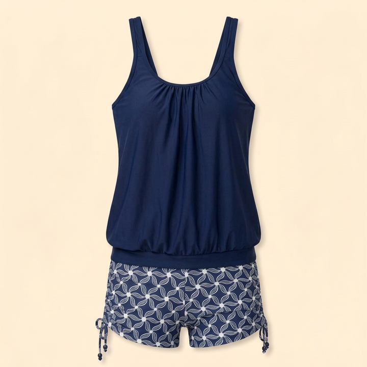 Women’s Tankini with Ruched Front and Shorts
