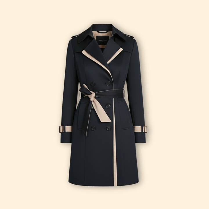 Women’s Trench Coat with Contrast Trim