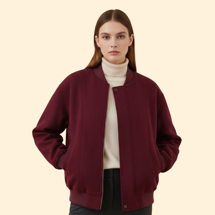 Women’s Varsity Bomber Jacket with Side Pockets