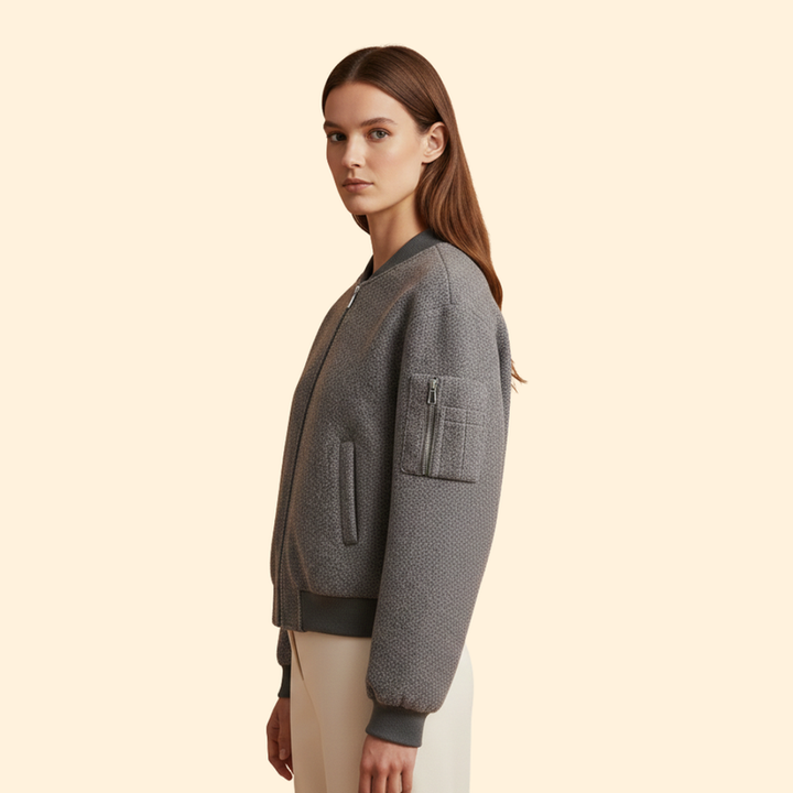 Women's Wool Blend Bomber Jacket