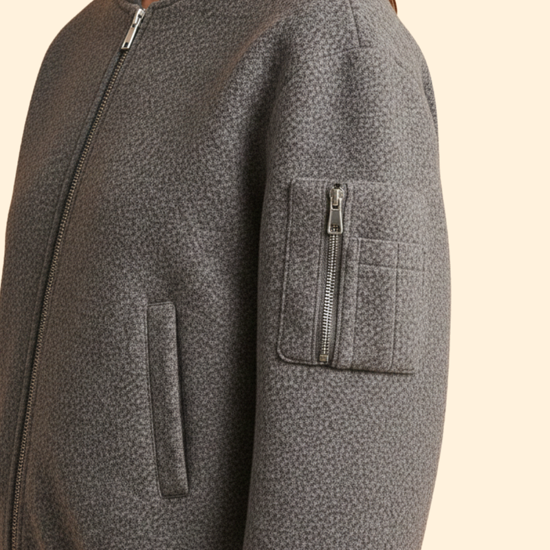 Women's Wool Blend Bomber Jacket