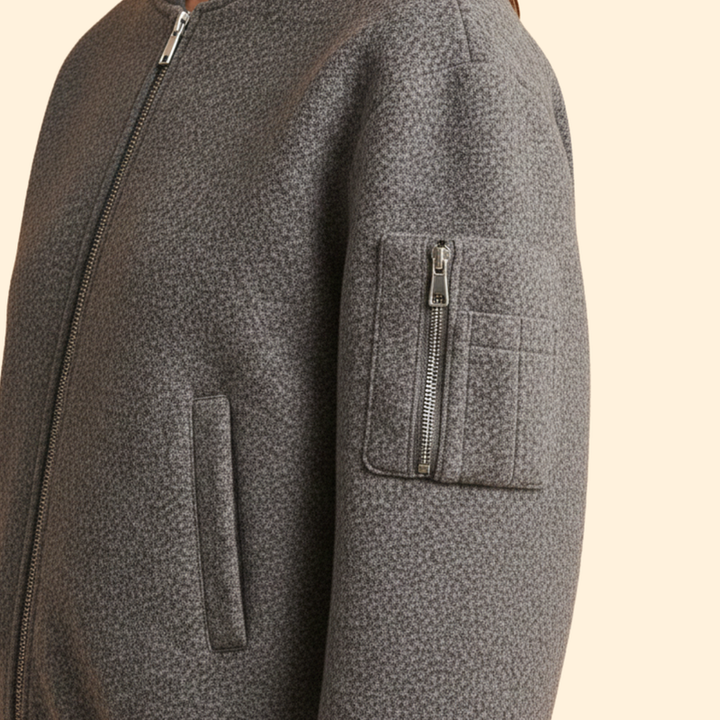 Women's Wool Blend Bomber Jacket
