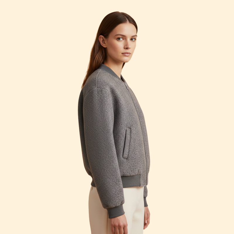 Women's Wool Blend Bomber Jacket