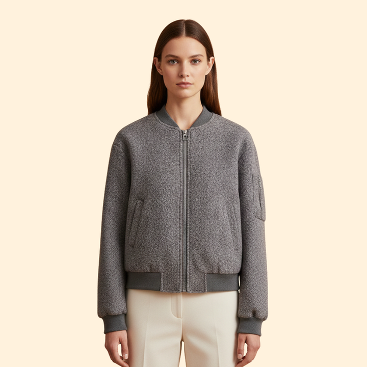 Women's Wool Blend Bomber Jacket