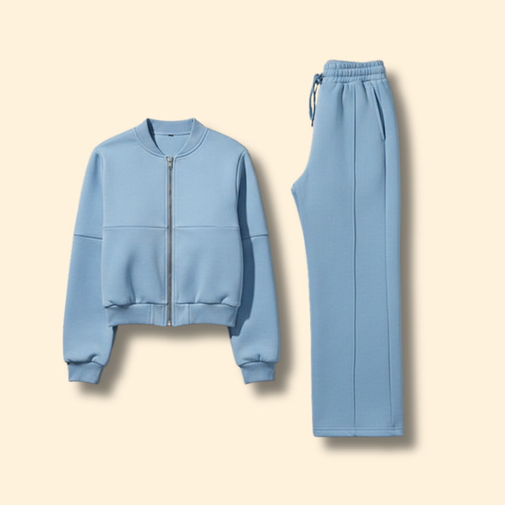 Women’s Zip-Up Bomber Jacket and Jogger Set
