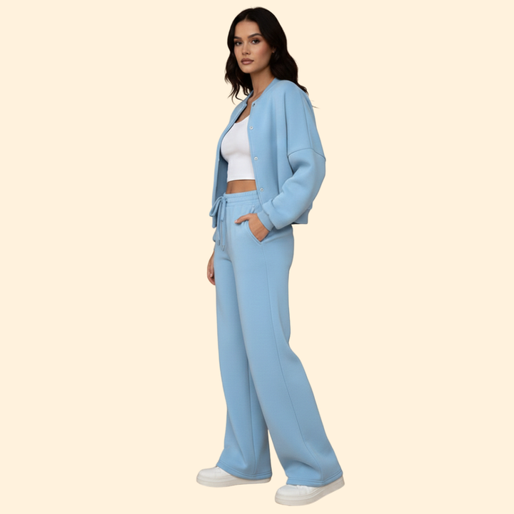 Women’s Zip-Up Bomber Jacket and Jogger Set