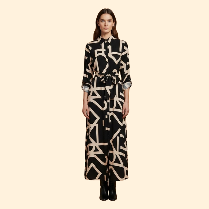 Women's  A-Line Dress with Abstract Print