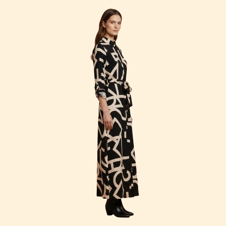 Women's  A-Line Dress with Abstract Print