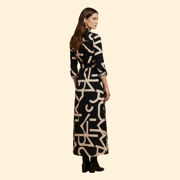 Women's  A-Line Dress with Abstract Print
