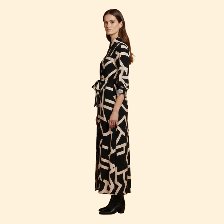 Women's  A-Line Dress with Abstract Print