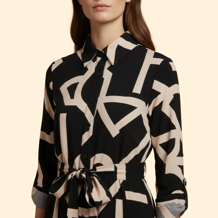 Women's  A-Line Dress with Abstract Print