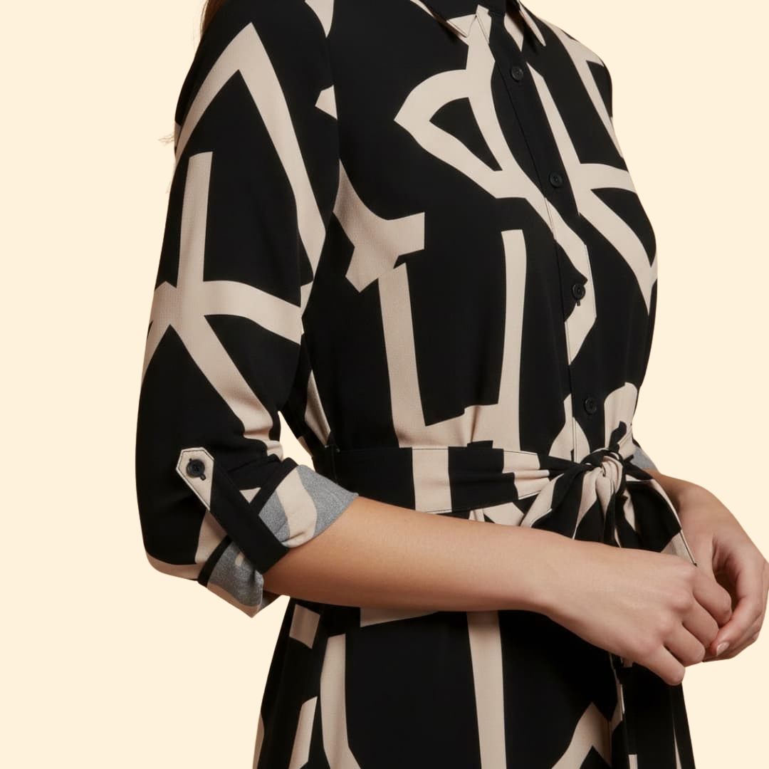 Women's  A-Line Dress with Abstract Print