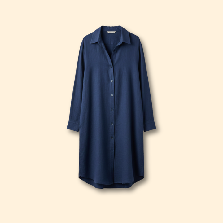 Women's Button-Down Dress with Long Sleeves