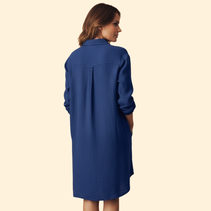 Women's Button-Down Dress with Long Sleeves