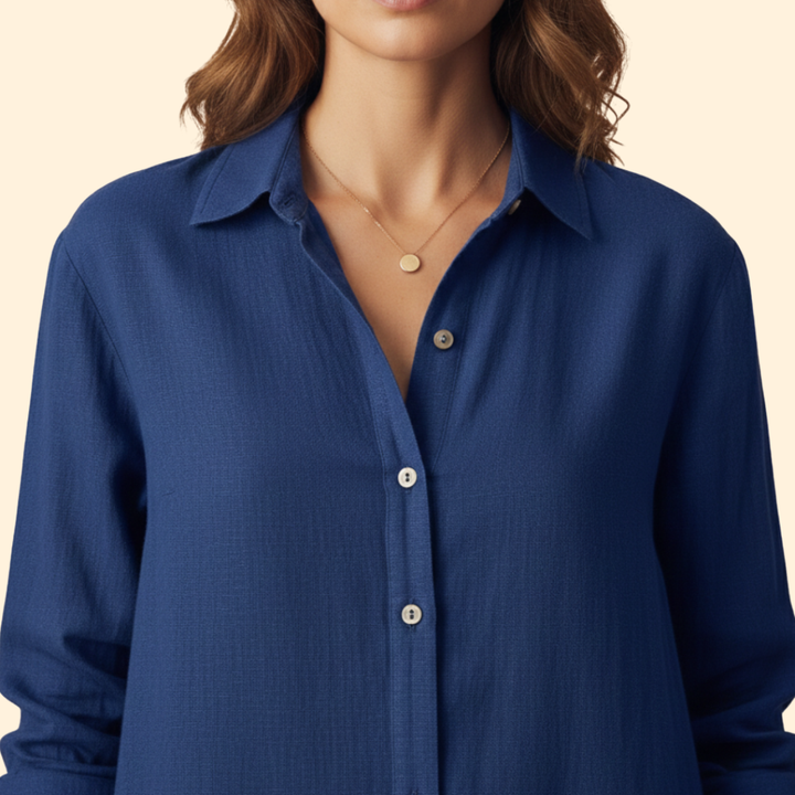 Women's Button-Down Dress with Long Sleeves