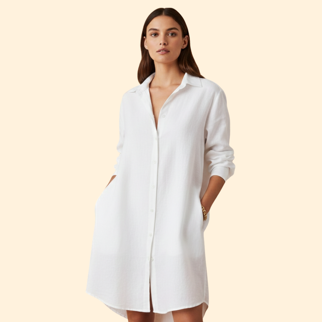 Women's Button-Down Dress with Long Sleeves