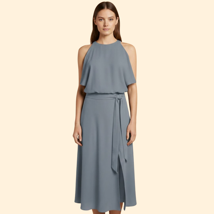 Women’s Draped Dress with Slit