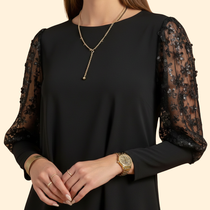 Women’s Dress with Lace Sleeves