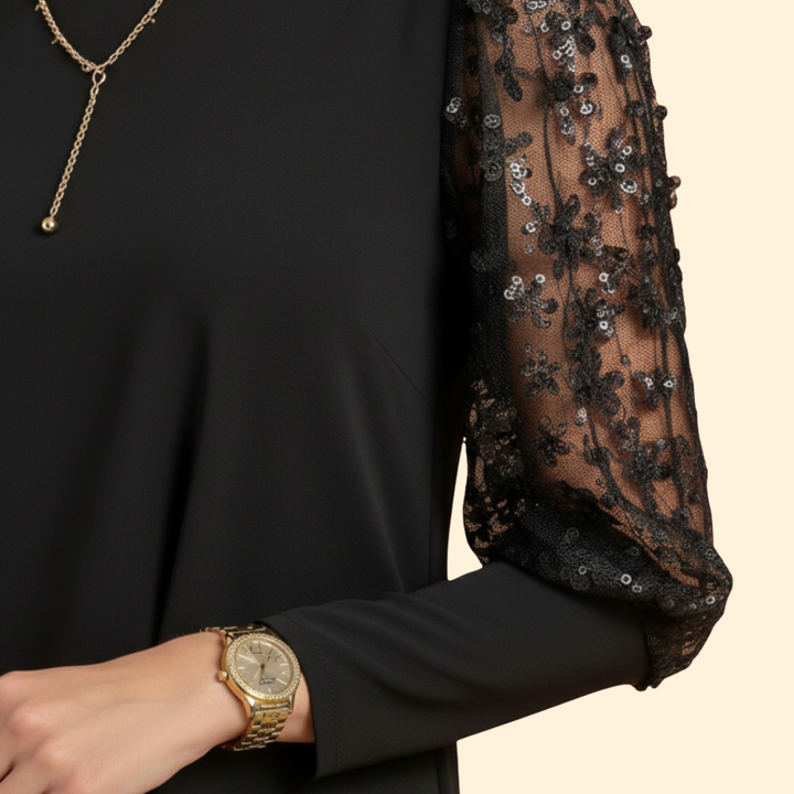 Women’s Dress with Lace Sleeves