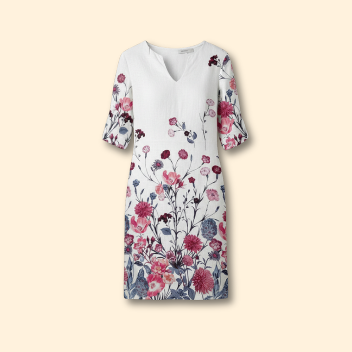 Women's Floral Print Dress with Bell Sleeves