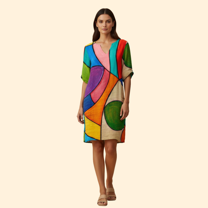 Women's Floral Print Dress with Bell Sleeves
