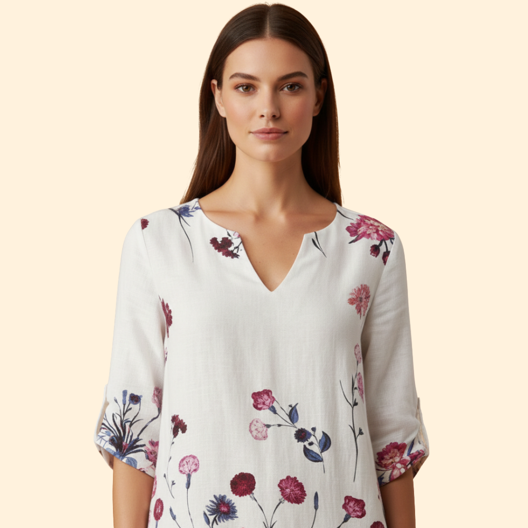 Women's Floral Print Dress with Bell Sleeves
