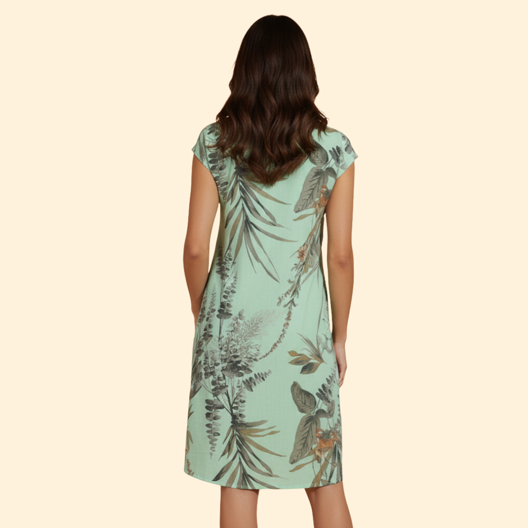 Women's Floral Print Dress with Pockets