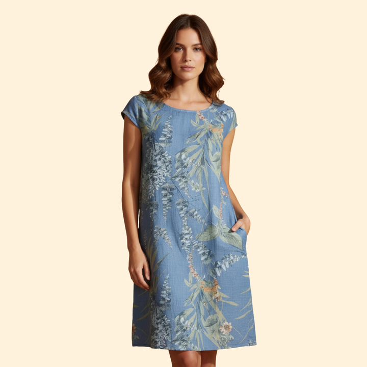 Women's Floral Print Dress with Pockets