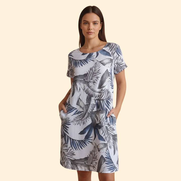 Women's Floral Print Dress with Pockets