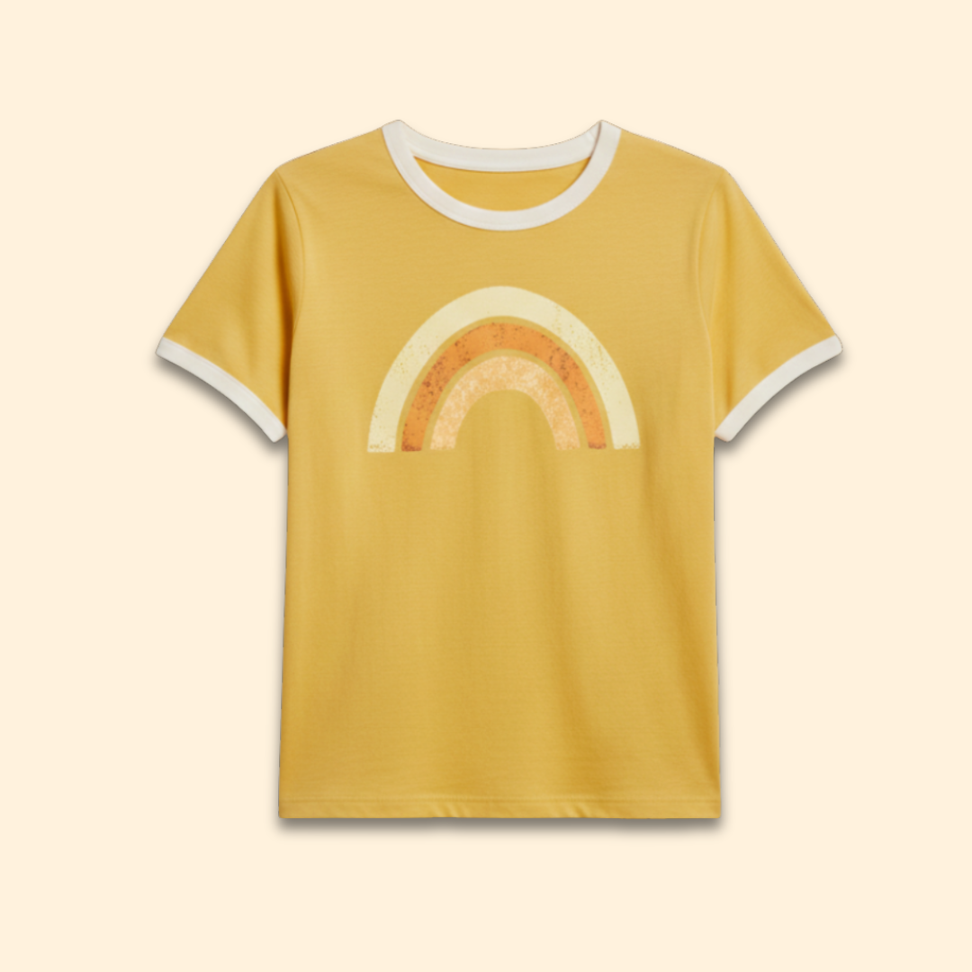 Women's Graphic T-Shirt with Rainbow Print