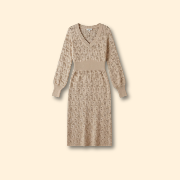 Women’s Knit Dress with V-neck