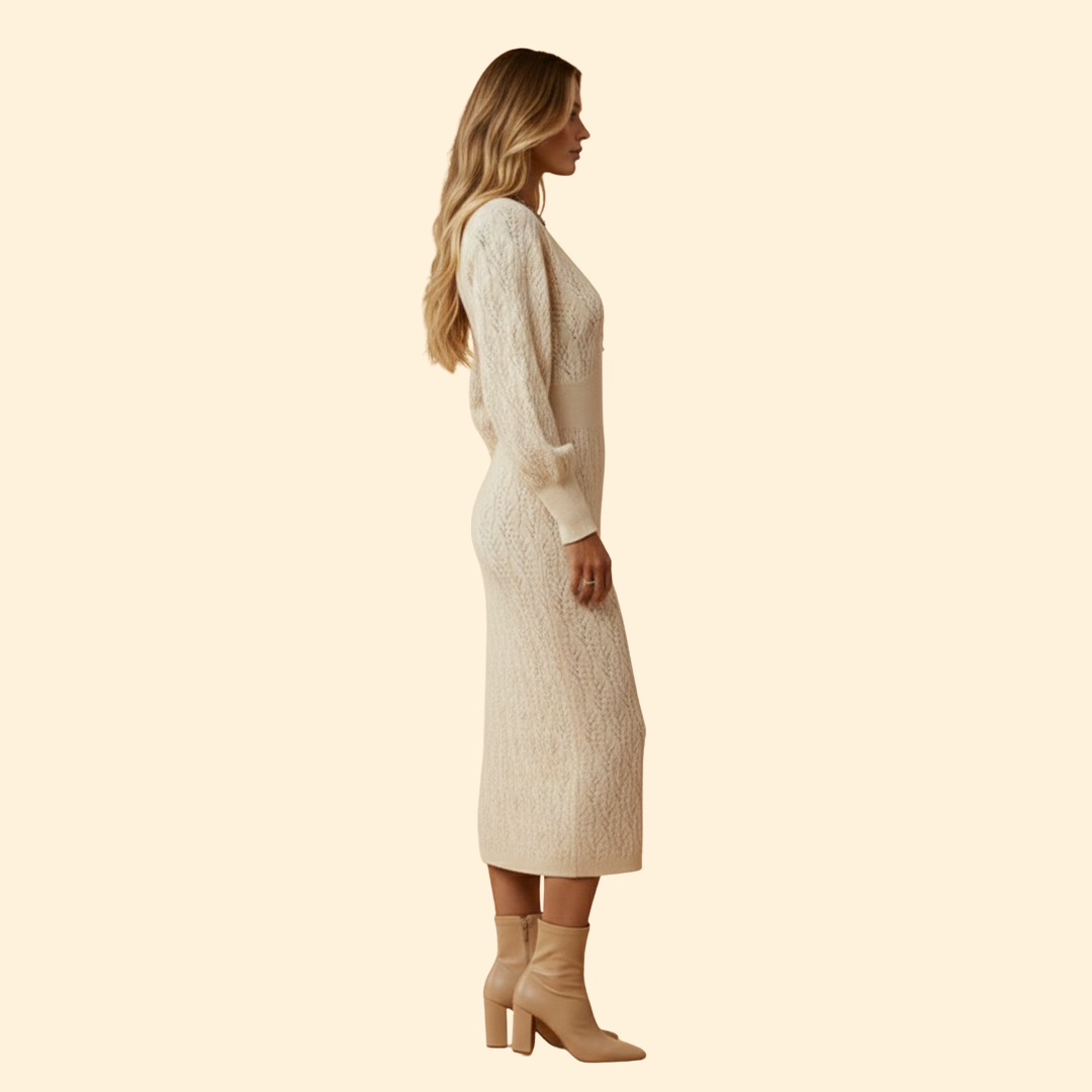 Women’s Knit Dress with V-neck